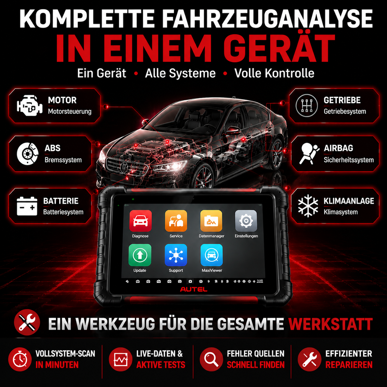 Strumento di diagnosi auto professionale con scansione della topologia